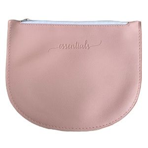 toiletries essentials bag slim skinny flat pouch pink
